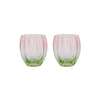 Coast to Coast Lotti Tulip Glass Tumbler Pink/Green 8x4x10cm (Set of 2) | Minimax