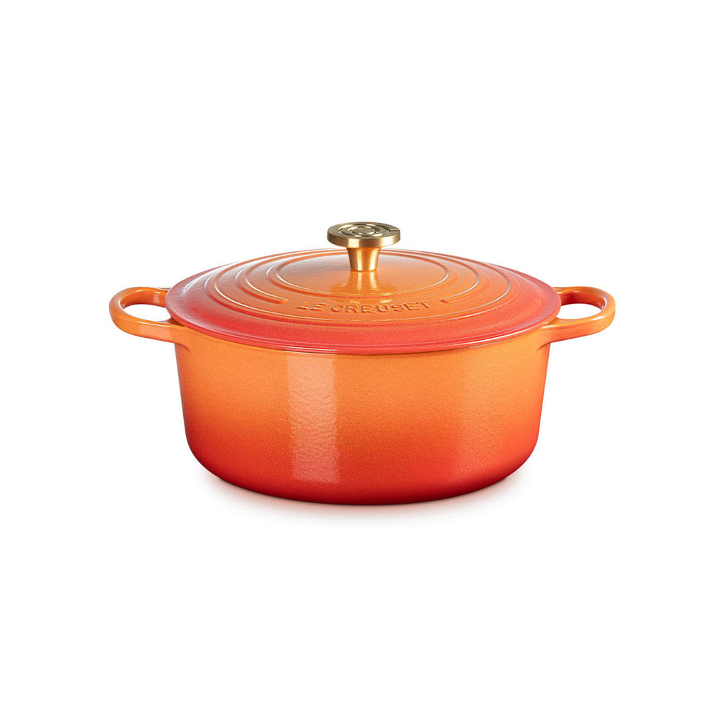 Le Creuset Signature Cast Iron Round Casserole Flamme Doree 28cm | Minimax