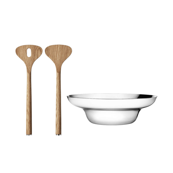 Alfredo Oak Salad Bowl & Salad Servers | Minimax