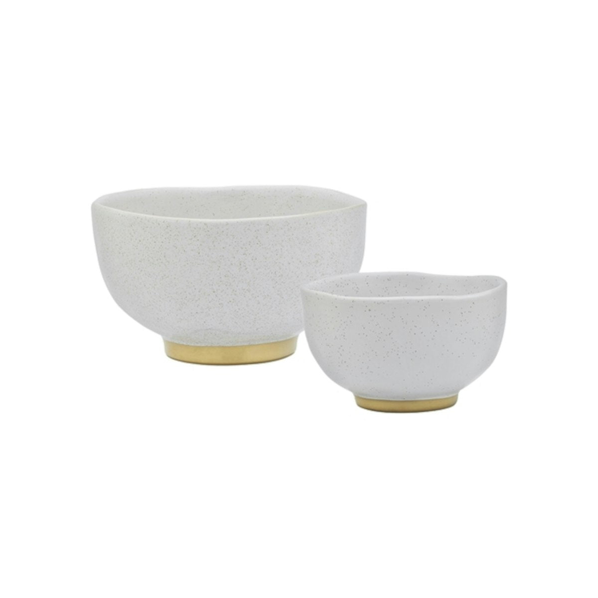 Ecology Speckle  Footed Noodle Bowls Milk 11 & 15cm (Set of 2)