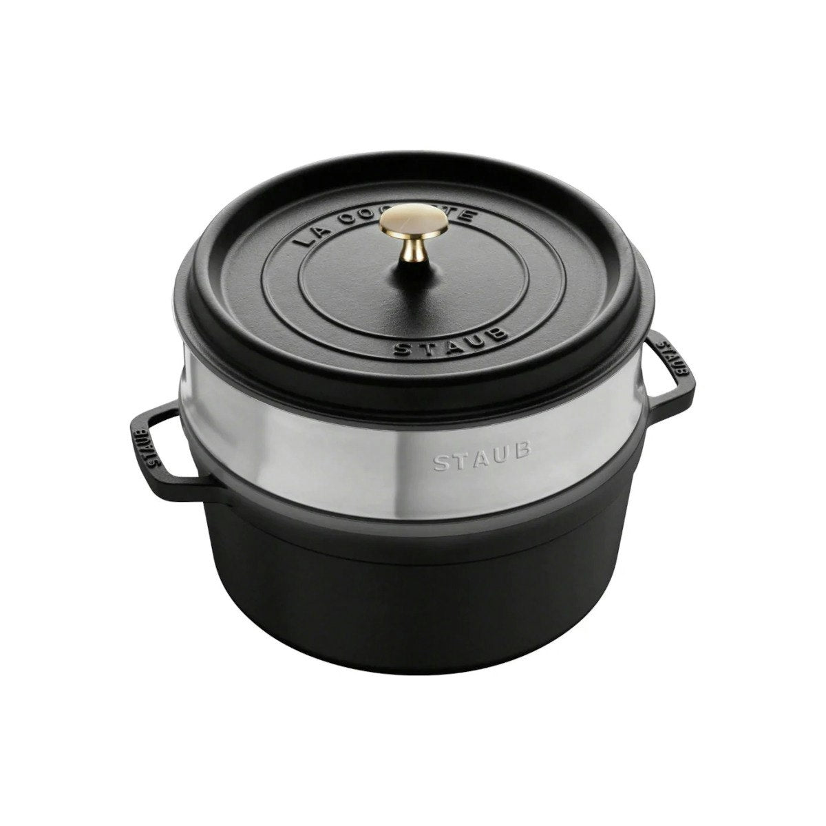 Staub Round Cocotte with Steamer - 26cm Black