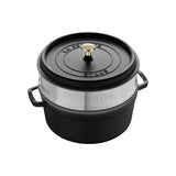 Staub Round Cocotte with Steamer - 26cm Black
