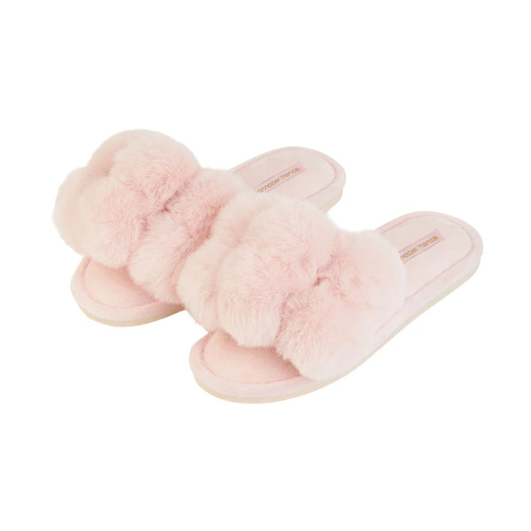 Annabel Trends Cosy Luxe Pom Pom Slippers Pink Quartz Small to Medium | Minimax