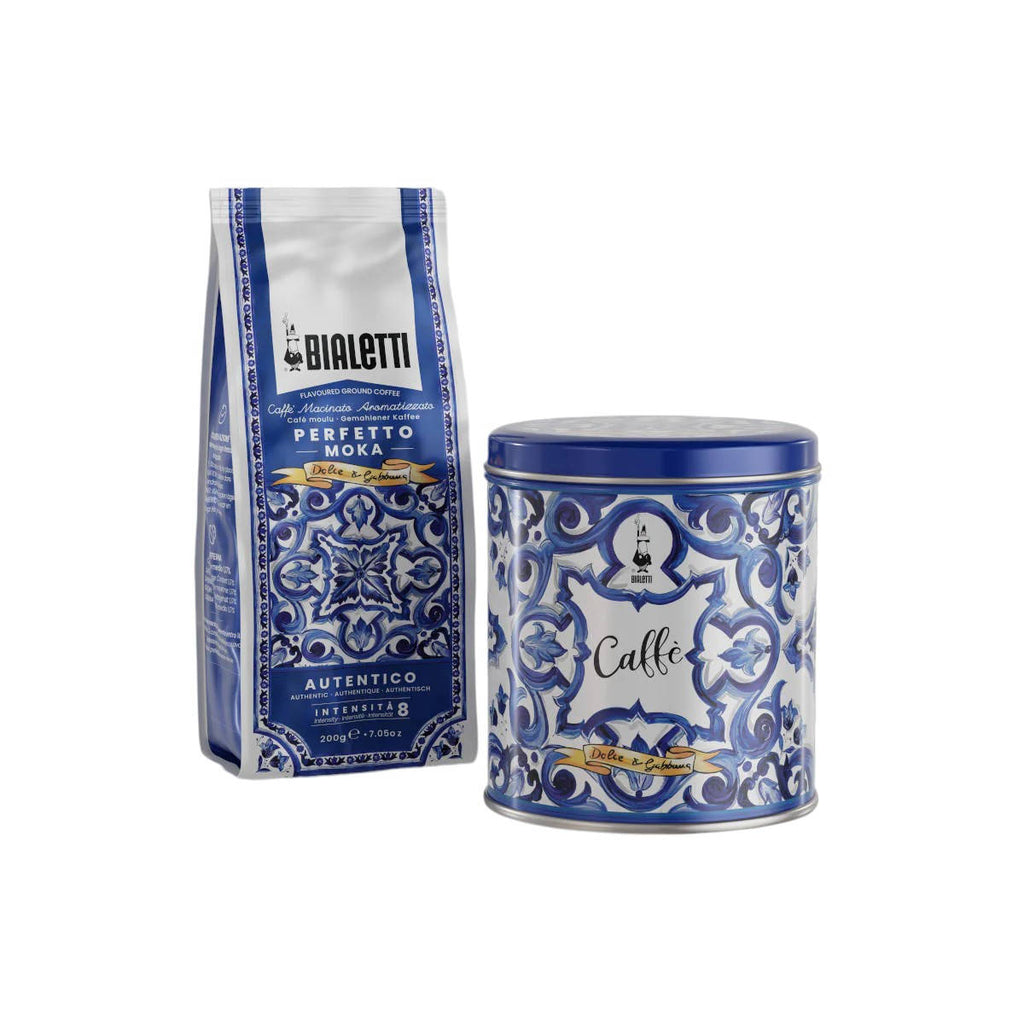 Bialetti Dolce & Gabbana Moka Ground Coffee Tin Medium Blue 200g | Minimax