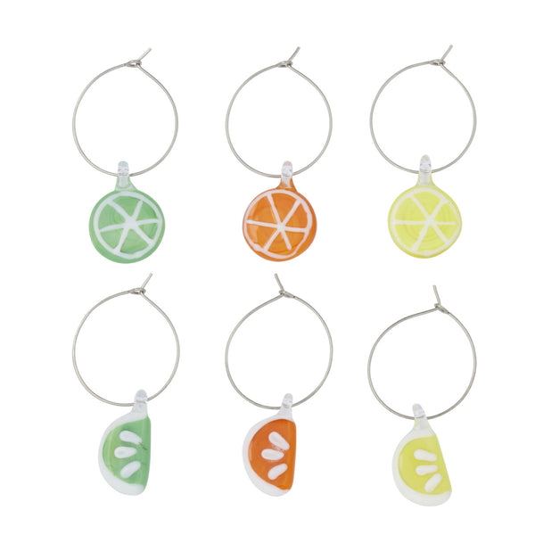 Glass Citrus Wine Charms | Minimax