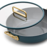 GreenPan™ Stanley Tucci™ Ceramic Nonstick Frypan with Lid Venetian Teal 33cm (6.15L) | Minimax