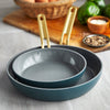 GreenPan™ Stanley Tucci™ Ceramic Nonstick Frypan Set Venetian Teal 20 & 26cm | Minimax