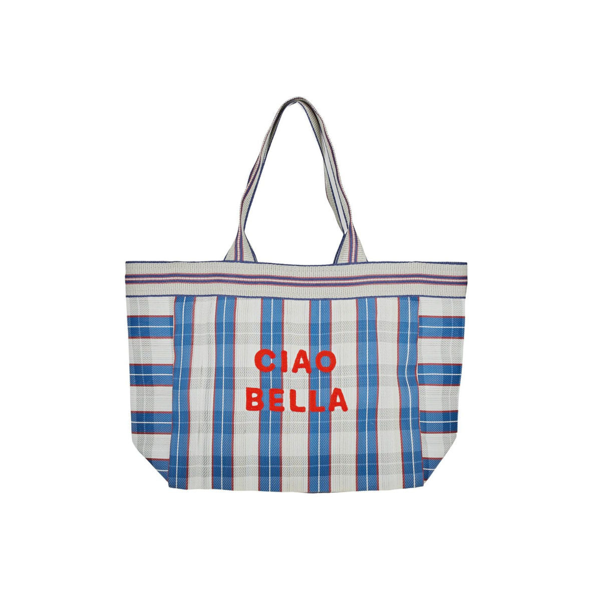 Ciao Bella Tote Bag Blue & White 56cm x 16cm x 34cm | Minimax