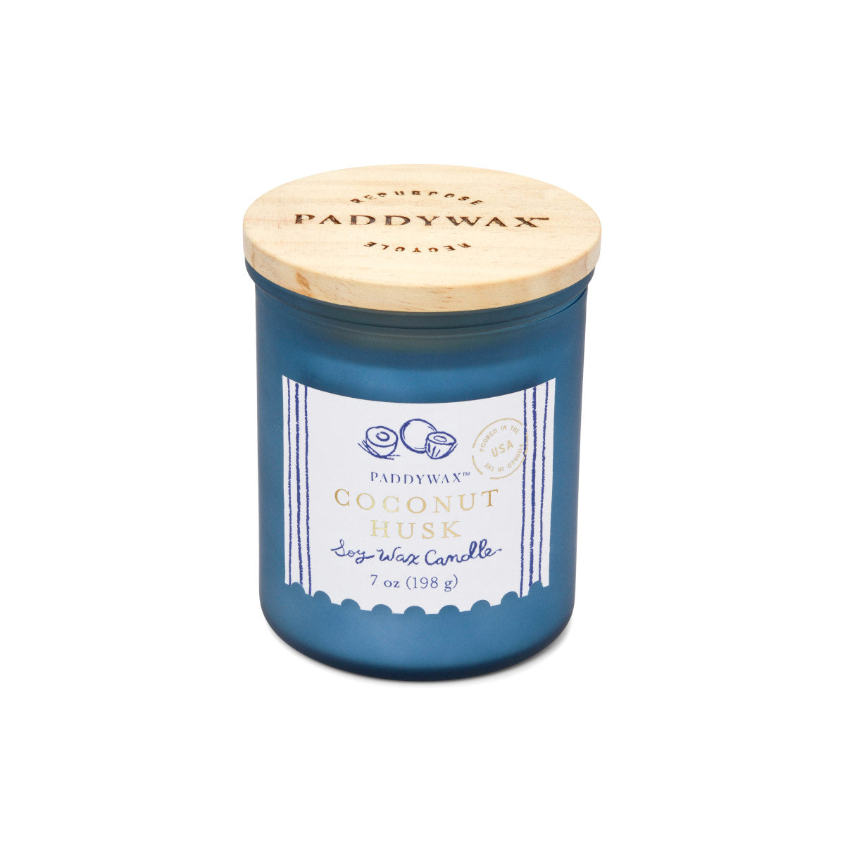 Paddywax Coastal Glass Candle Coconut Husk Sea Blue 198g | Minimax