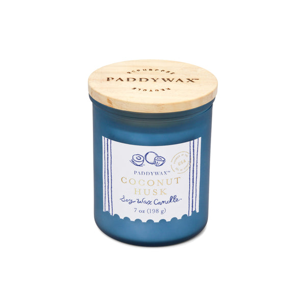 Paddywax Coastal Glass Candle Coconut Husk Sea Blue 198g | Minimax