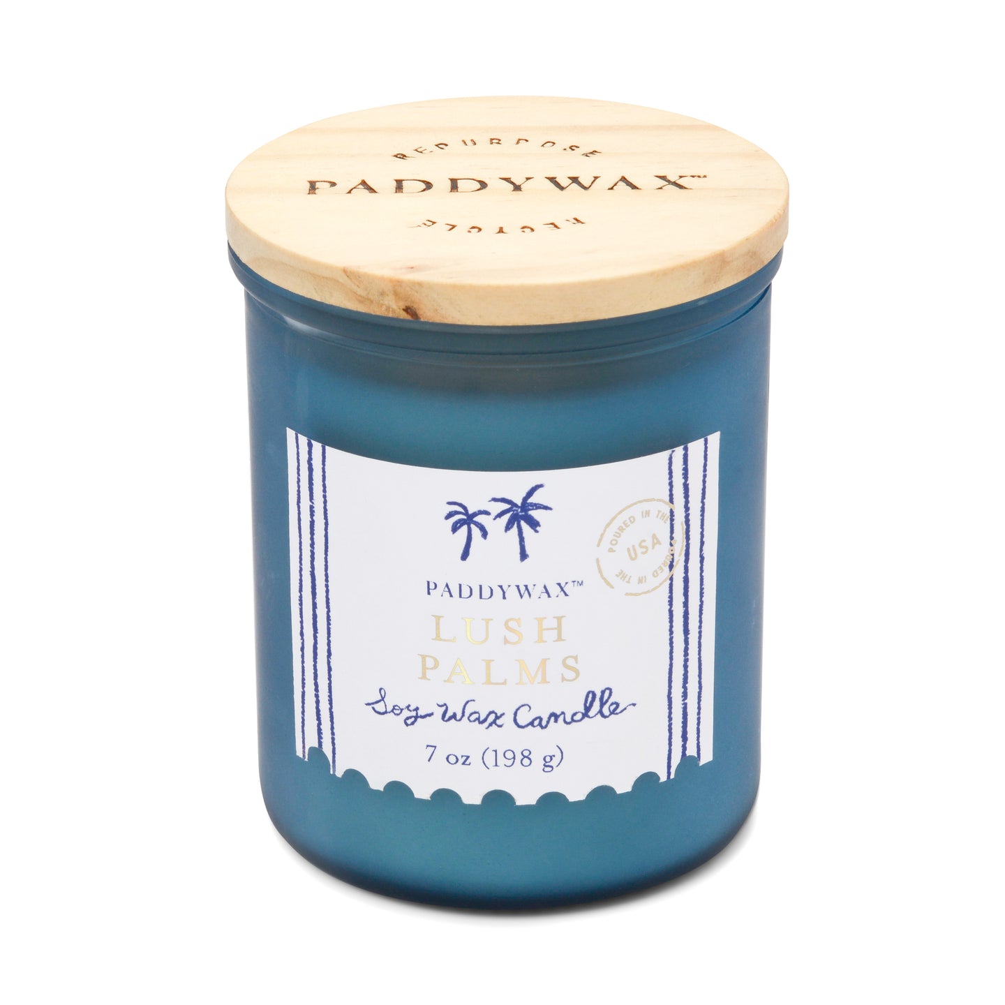 Paddywax Coastal Glass Candle Lush Palms Sea Blue 198g | Minimax