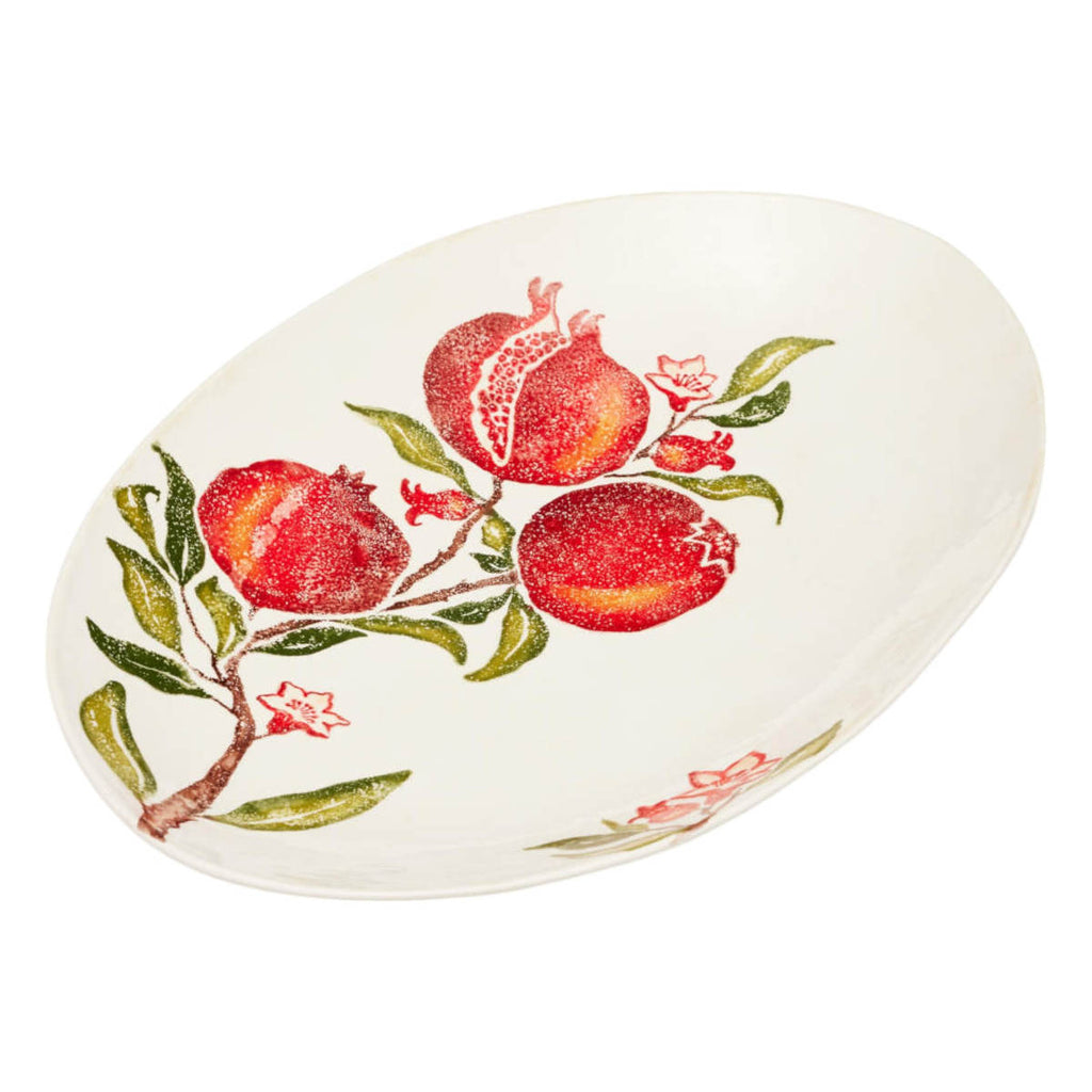 Ceramiche Fabbro Pomegranate Shallow Oval Bowl 48cm