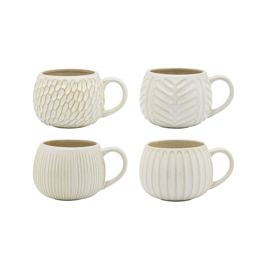 Ecology Fossil Mugs Chalk 330ml (Set of 4) | Minimax