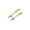 Epicurean Cuisine EAT Christmas Tree Cheese Knife Gold Set of 2