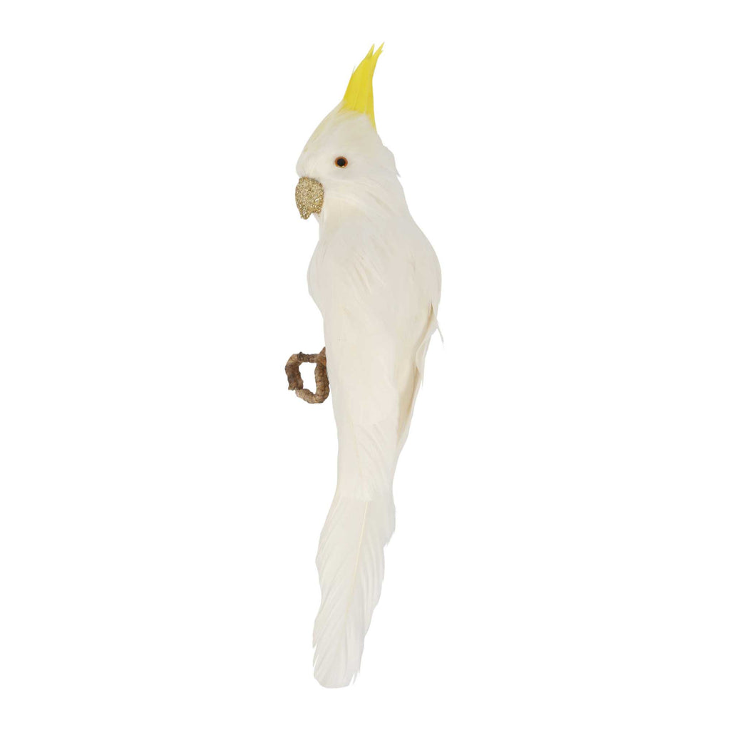 Vixen & Velvet Bert the Cockatoo Hanging Decoration White/Yellow 25cm