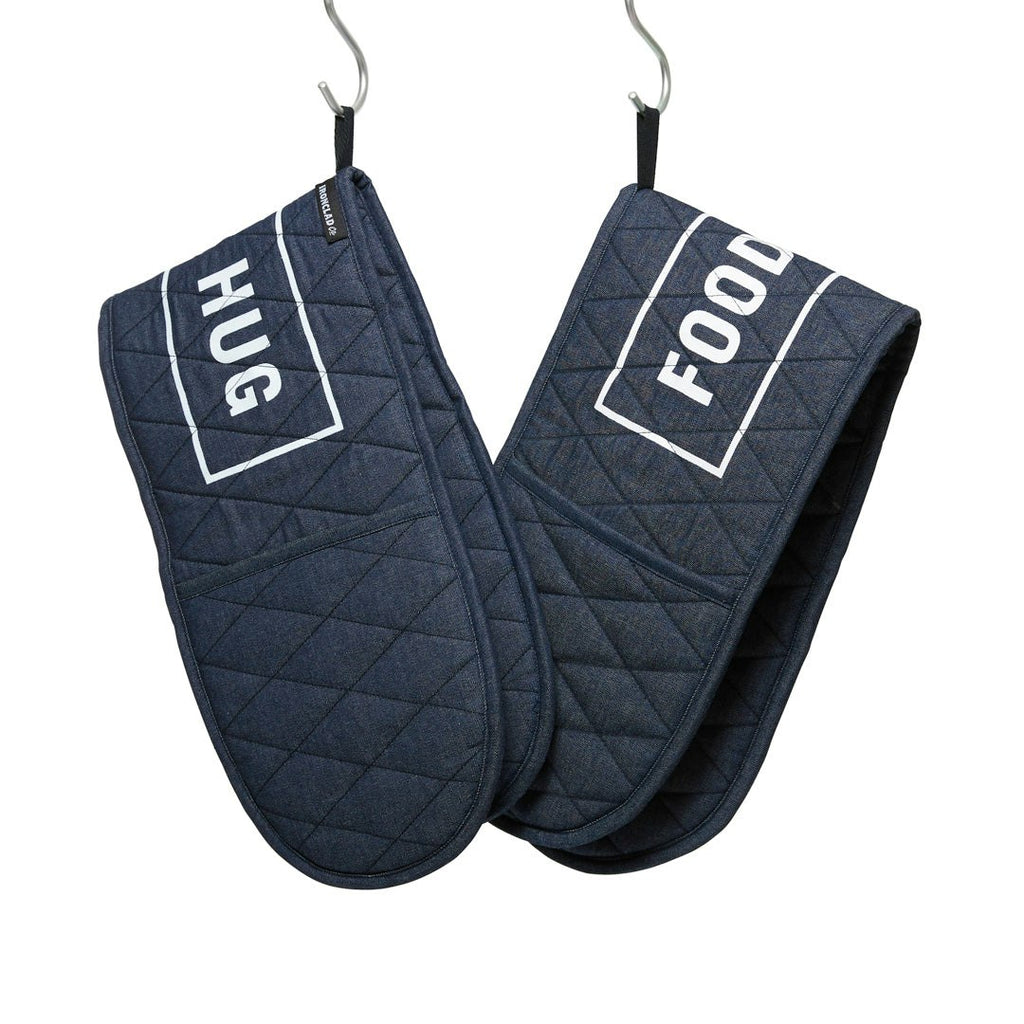 The Double Denim Oven Mitt by Ironclad Co. Handcrafted Blue Denim Doub ...