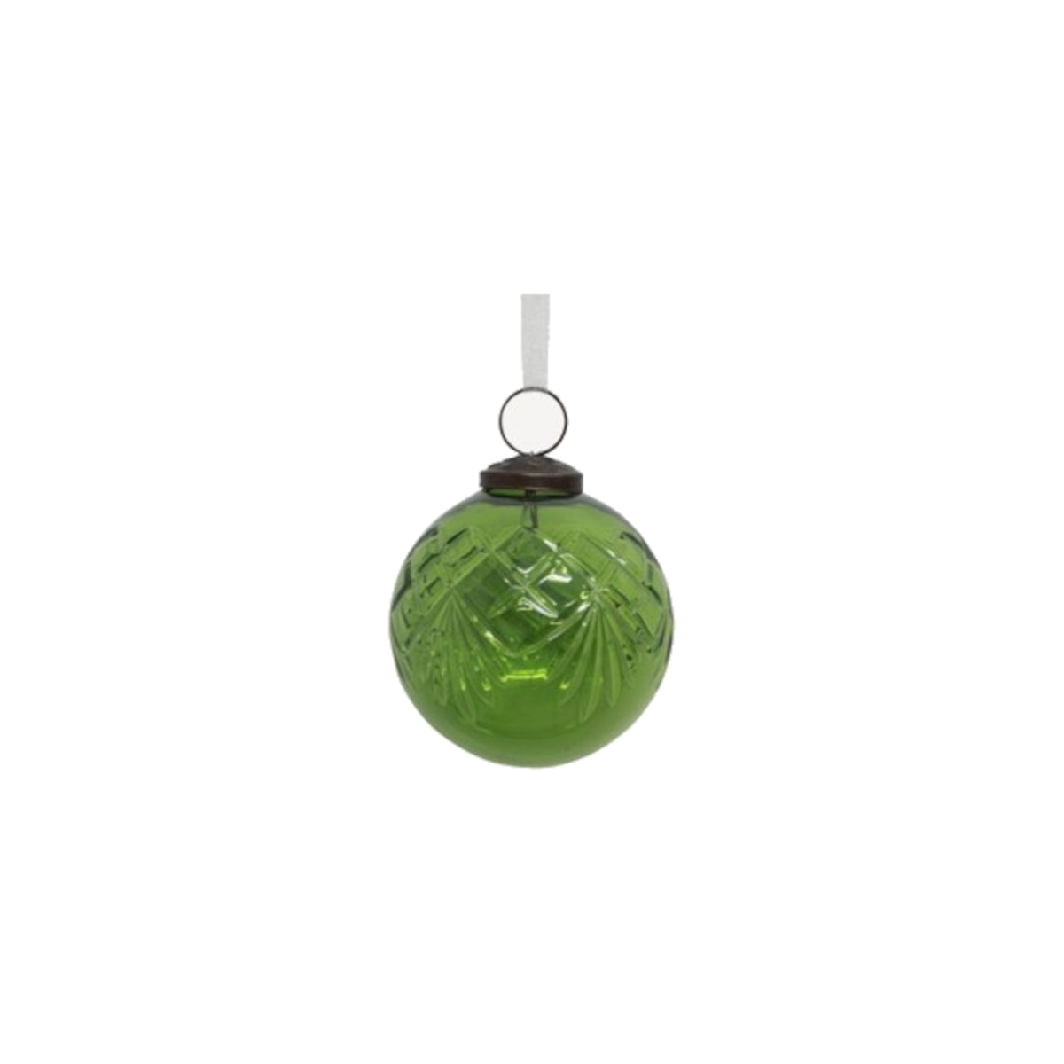 French Country Cut Glass Bauble Green 8cm | Minimax