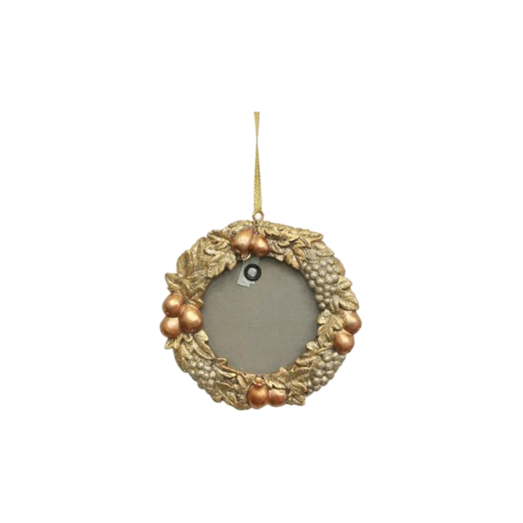 French Country Leaf Round Photo Frame Ornament Gold | Minimax