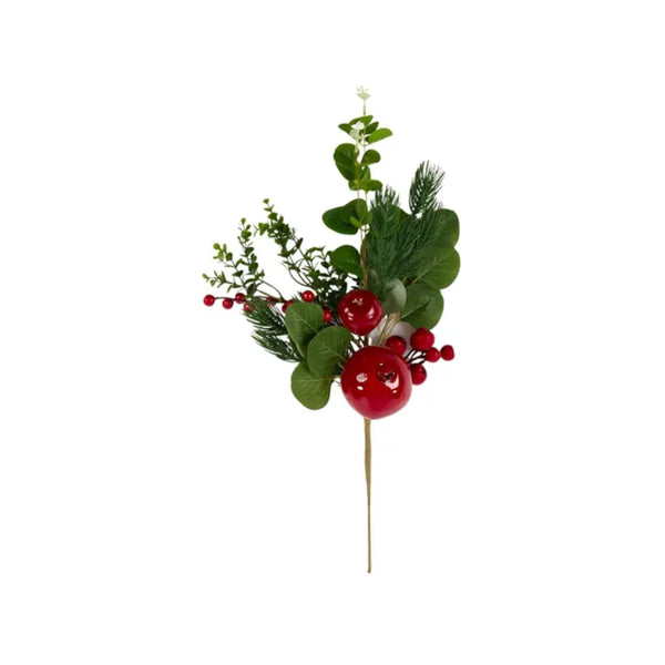 Gala Pomegranate Leaf Spray Red & Green 53cm | Minimax