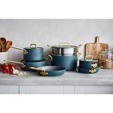 GreenPan™ Stanley Tucci™ Ceramic Nonstick Cookware Set Teal 7 Piece | Minimax