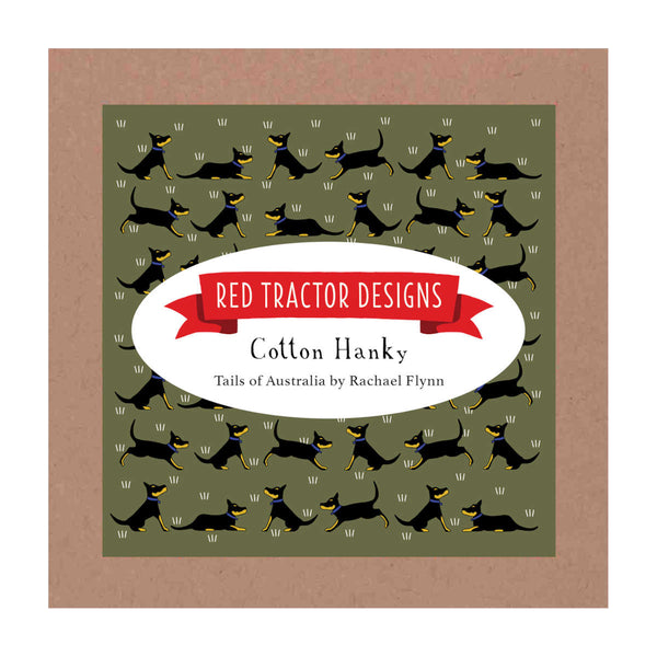 Red Tractor Designs Kelpie Cotton Hanky Boxed Black/Tan 35cm