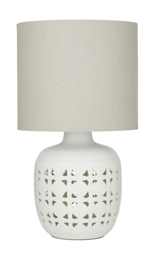 Amalfi Cassar Table Lamp White & Natural 30x30x55cm