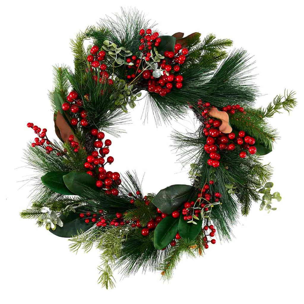 Made for Minimax Mix Leaf Berry Wreath Red 60cm | Minimax