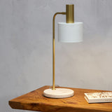 Amalfi Anakin Desk Lamp White & Gold 34x18x54.5cm