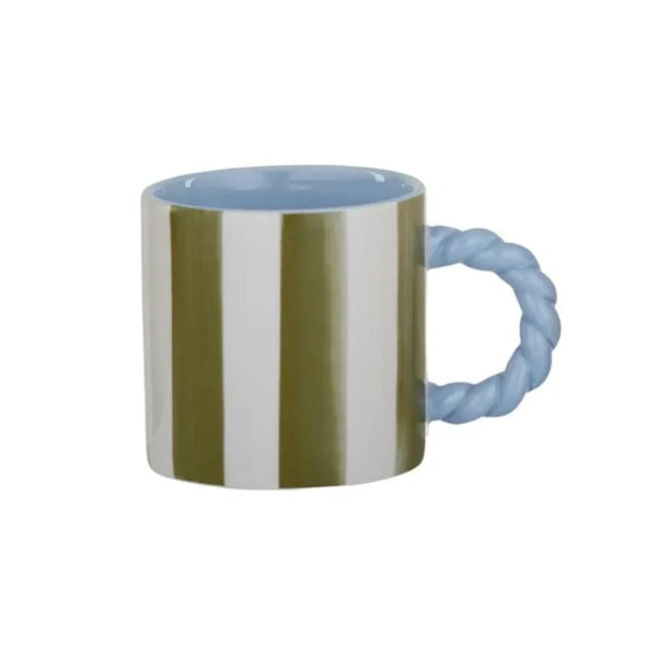 Coast to Coast Rayado Ceramic Mug Olive/Blue 11.5cm | Minimax