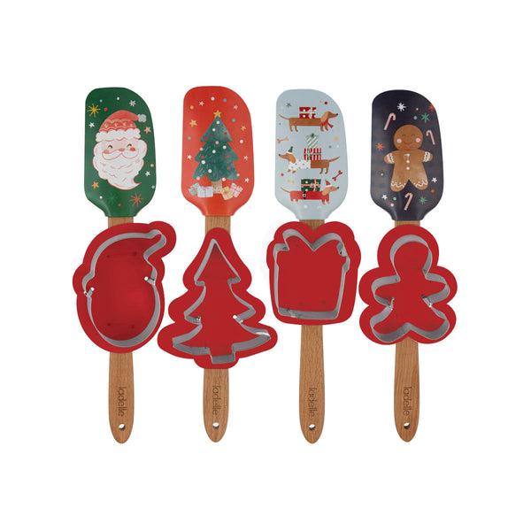 Ladelle Dasher Christmas Spatula/Cookie Cutter Set | Minimax