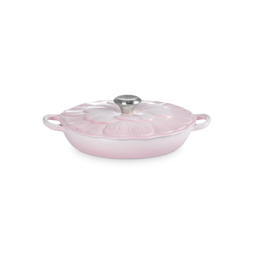 Le Creuset Cast Iron Petal Shallow Casserole Pink 26cm | Minimax
