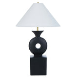 Amalfi Sculptural Ceramic Table Lamp Black & White 36x36x55cm