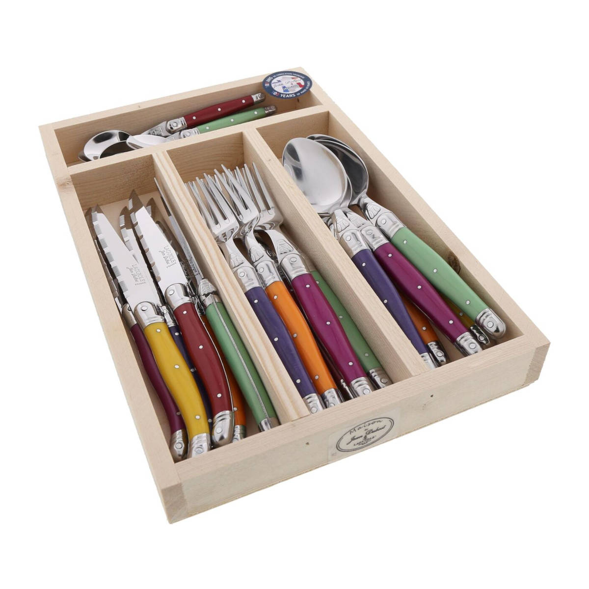 Laguiole Jean Dubost Maison Cutlery Set Mixed Colours 24 Piece | Minimax