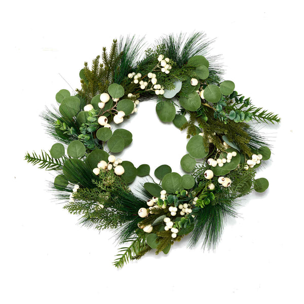 Made for Minimax Mix Leaf Berry Wreath White 60cm | Minimax