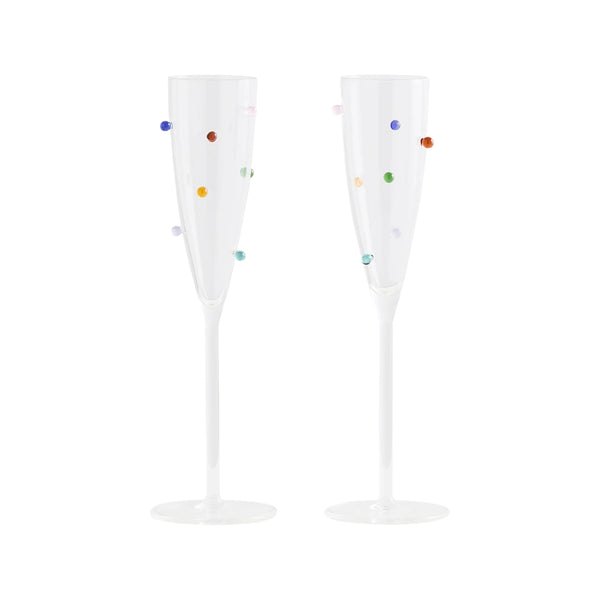 Maison Balzac Pomponette Flutes Multicolor 120ml (Set of 2) | Minimax