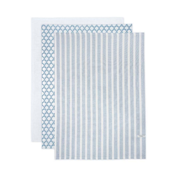 Royal Doulton Pacific Tea Towel Stripe Blue Pack of 3 | Minimax