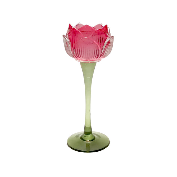 Figgins Stemmed Flower Votive Fuschia 21cm | Minimax