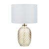 Amalfi Scallop Glass Table Lamp Light Golden & White 30x30x48cm