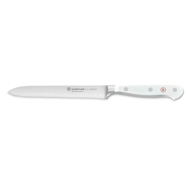 Wusthof Classic White Serrated Utility Knife 14cm