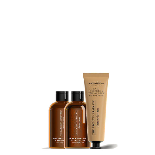 The Aromatherapy Co. Therapy Mini Bodycare Cinnamon & Vanilla Bean Trio Set | Minimax