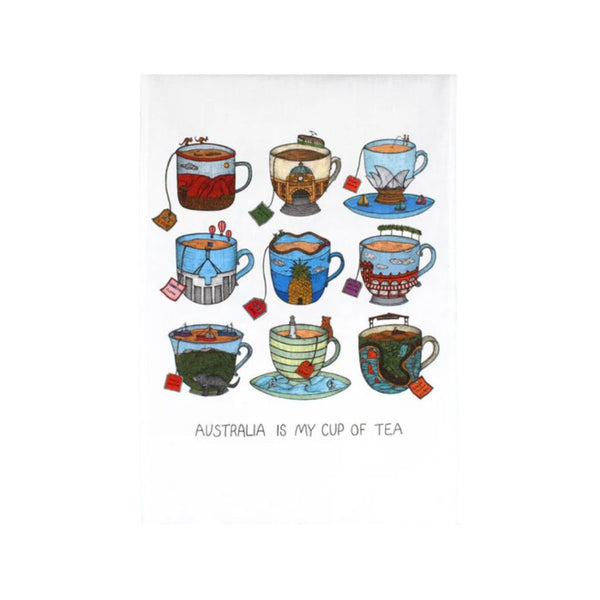 The Nonsense Maker Aussie Teacup Tea Towel | Minimax