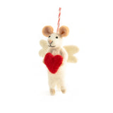 Felt Angelica Mouse Heart Christmas Ornament | Minimax