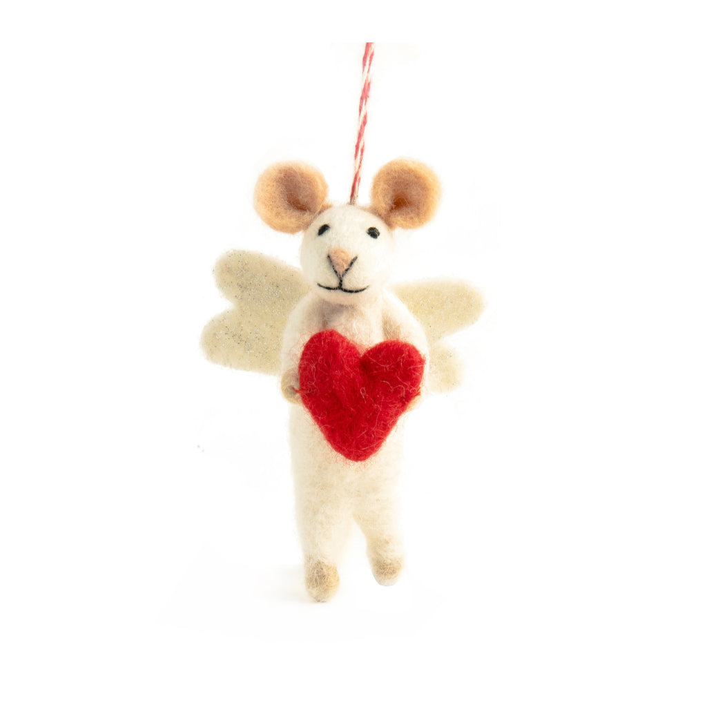 Felt Angelica Mouse Heart Christmas Ornament | Minimax