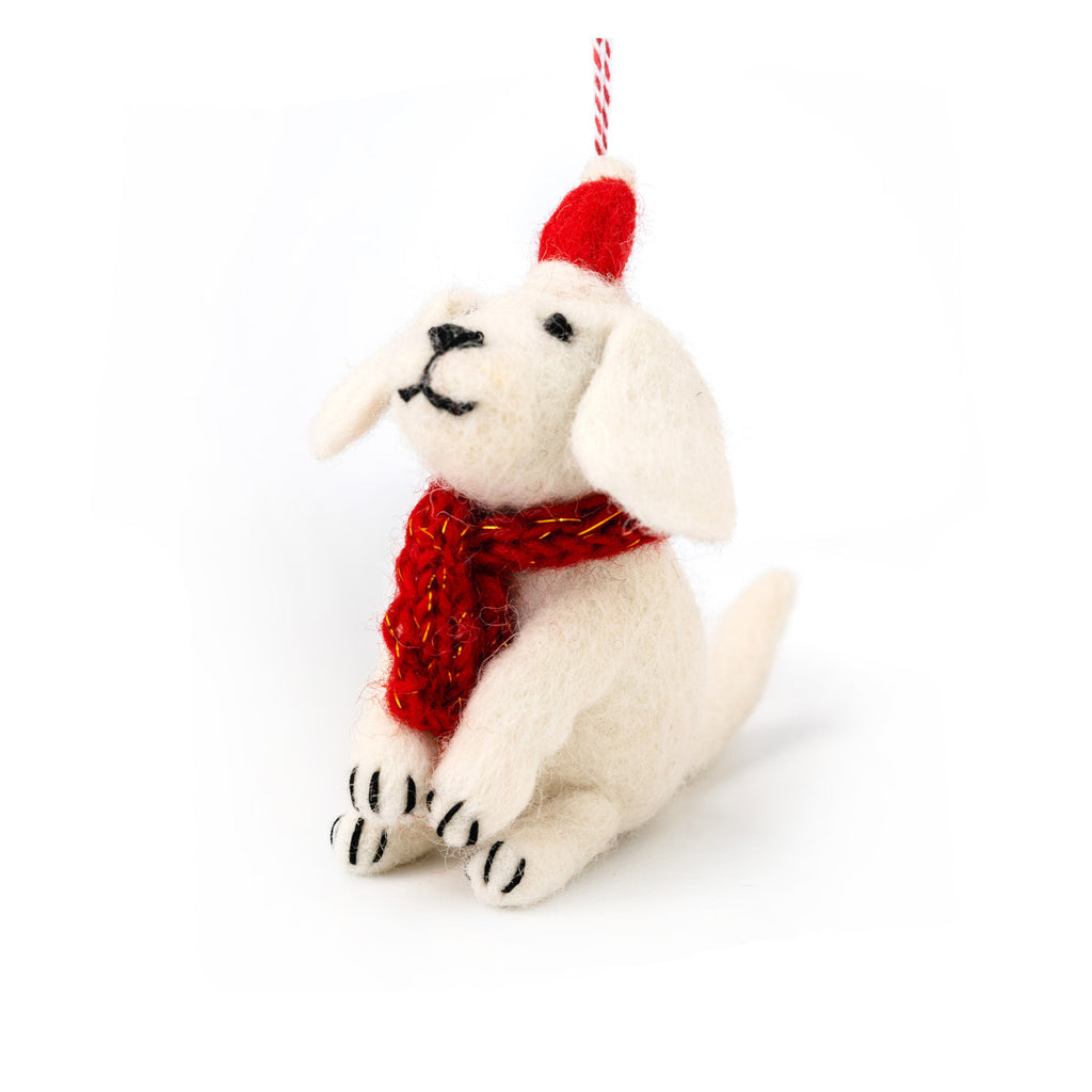 Felt Snowy Dog Christmas Ornament | Minimax