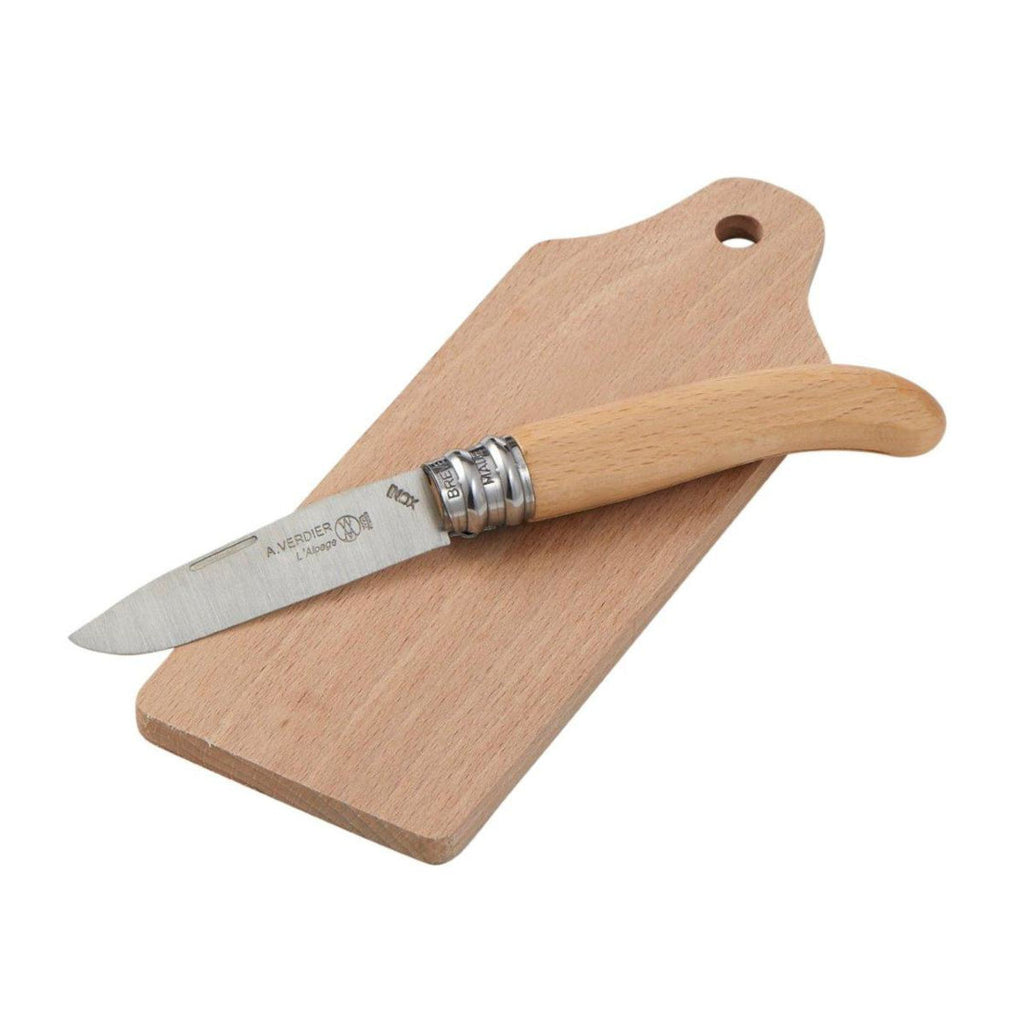 Laguiole Andre Verdier Picnic Beechwood Chopping Board and Stainless Steel Folding Knife