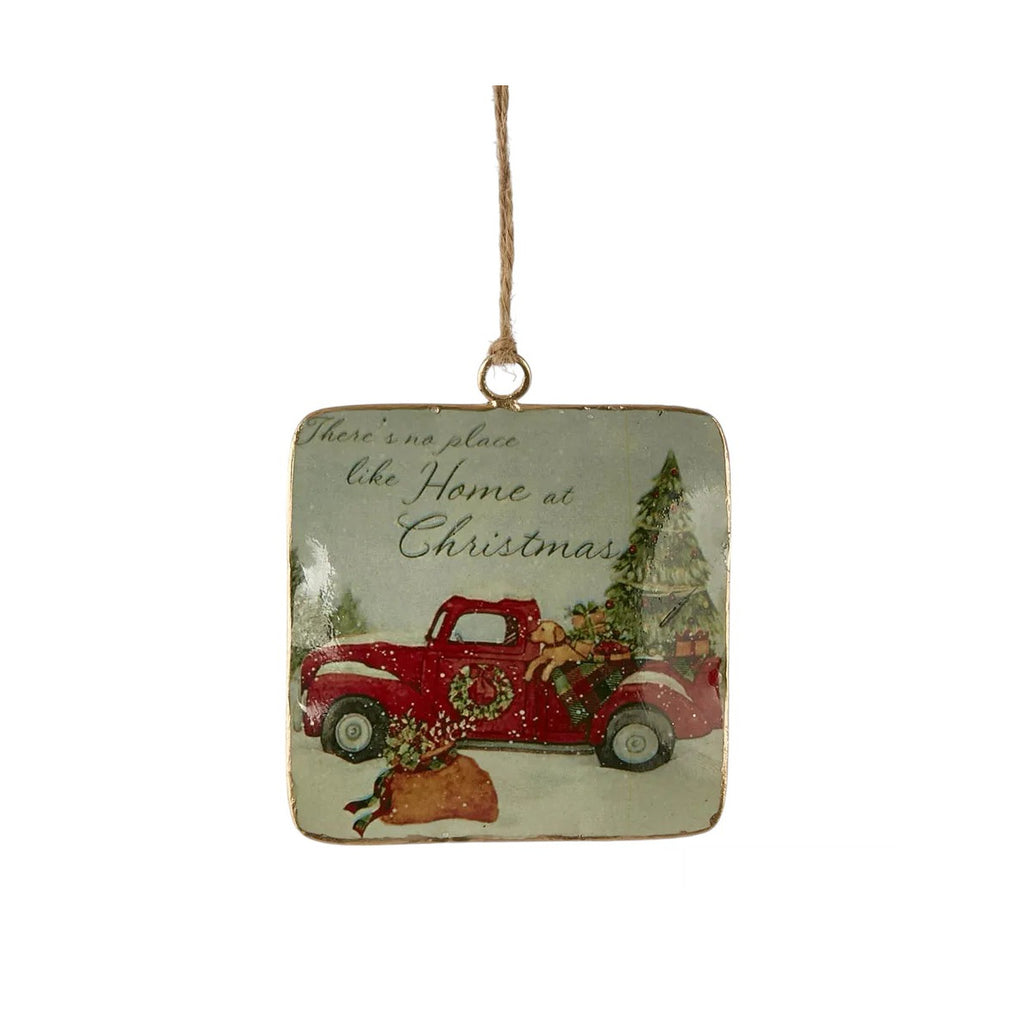 Vixen & Velvet Dog Truck Enamel Christmas Ornament 9cm | Minimax