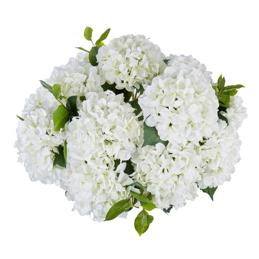 Rogue Garden Hydrangea Mix-Dahlia Bowl White & Glass 70x69x62cm