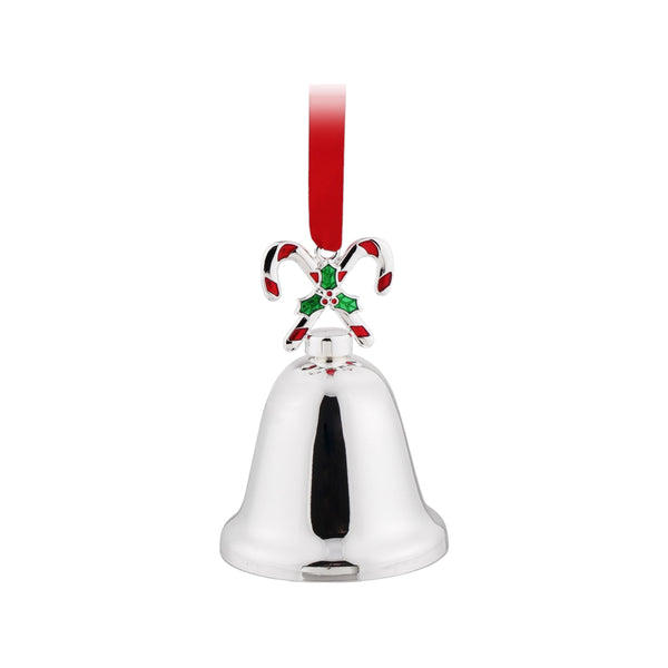 Whitehill Silver Bell With Candy Cane Ornament 9cm | Minimax