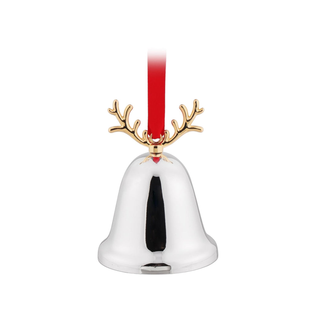 Whitehill Silver Bell with Antler Ornament Silver 9cm | Minimax