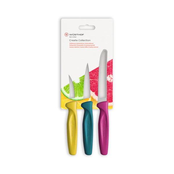 Wusthof Create Coloured Paring Knife Set of 3 | Minimax